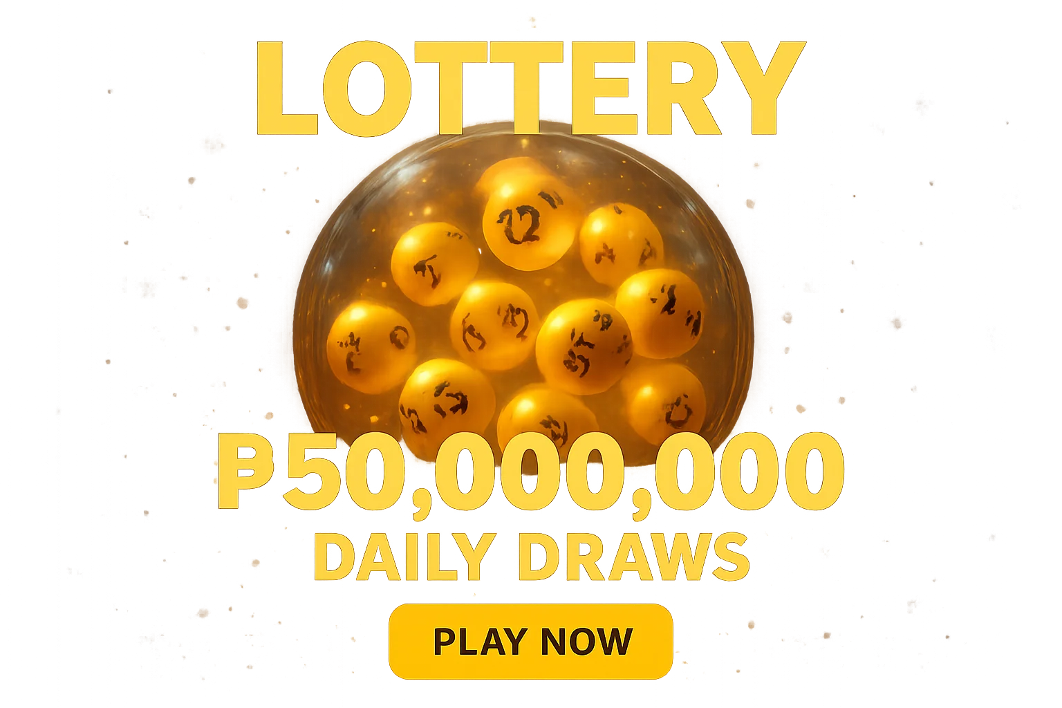 Glowing lottery balls in draw machine with Philippines jackpot banner